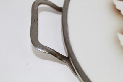 Vintage Tortenplatte aus Keramik mit Metall-Einfassung | Art Deco – Bild 4