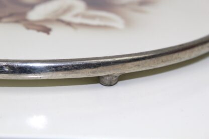 Vintage Tortenplatte aus Keramik mit Metall-Einfassung | Art Deco – Bild 5