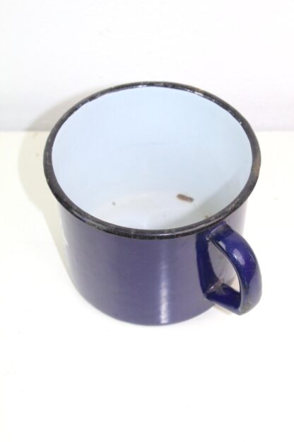 Vintage Milchtopf mit Henkel | blau mit Blumenmuster – Bild 2