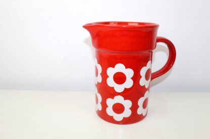 Vintage Kanne mit Blumen rot -- Wächtersbacher Keramik