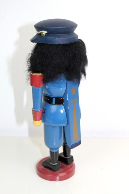 Nussknacker | Mütze | blau | schwarze Haare | schwarzer Bart | Holz | vintage – Bild 5