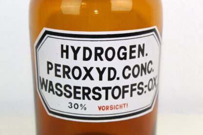 Apothekerflasche | 1 Liter | braun | antik | Aufschrift  HYDROGEN. PEROXYD. CONC. | vintage – Bild 2