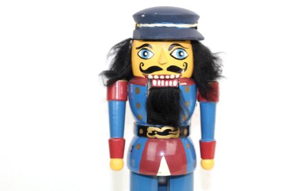 Nussknacker | Mütze | blau | schwarze Haare | schwarzer Bart | Holz | vintage – Bild 2