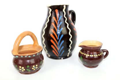 3 Keramik-Gefäße | Konvolut | 3 Teile | Krug | Kännchen | Topf | vintage – Bild 9