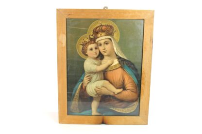 Antikes Bild | Mutter mit Kind | Krone | Druck | 1950er | Vintage