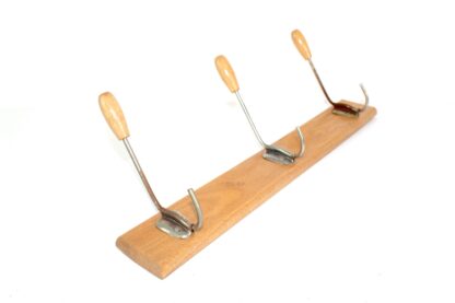 Hakenleiste | Garderobenleiste | Holz | braun | 1950 | Vintage – Bild 5