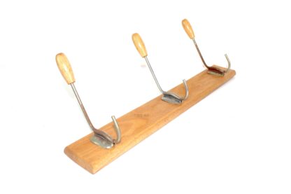 Hakenleiste | Garderobenleiste | Holz | braun | 1950 | Vintage – Bild 4