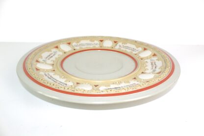 Mettlach Bowle Teller |  "Bauernhochzeit" |  1900 | lasiert | Trinksprüche | Keramik | Manufaktur Villeroy & Boch | Vintage – Bild 5