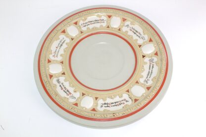 Mettlach Bowle Teller |  "Bauernhochzeit" |  1900 | lasiert | Trinksprüche | Keramik | Manufaktur Villeroy & Boch | Vintage