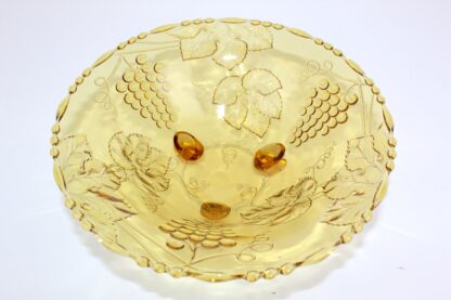 Glasschüssel | bernsteinfarben | 3 Füsse | vintage – Bild 3