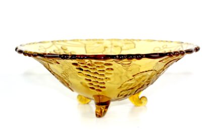 Glasschüssel | bernsteinfarben | 3 Füsse | vintage – Bild 6