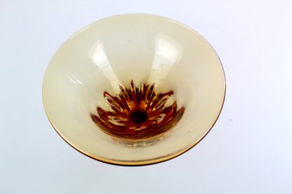 Glasschüssel | mit massivem Boden | braun mit blauem Einschluss | vintage – Bild 6