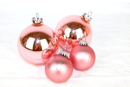 4 antike Weihnachtsbaumkugeln | rosa – Bild 2