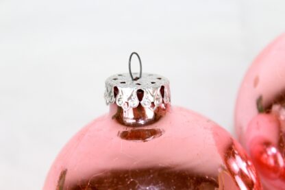 4 antike Weihnachtsbaumkugeln | rosa – Bild 5