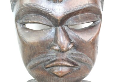 Afrikanische Schnitzerei Maske aus massivem Holz – Bild 4