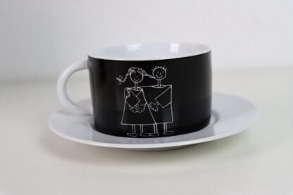 Waechterbach Art Werk Skandal | Kaffeetasse mit weißer Untertasse