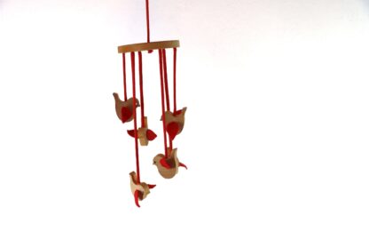 Vintage Mobile aus Holz mit Vögeln – Bild 2
