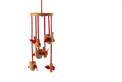 Vintage Mobile aus Holz mit Vögeln – Bild 6