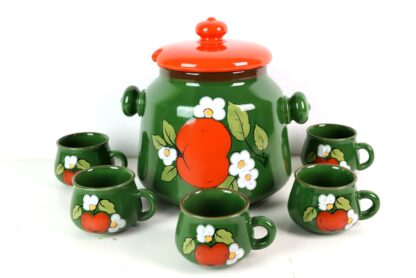 Bowle-Set mit Apfel-Motiv | vintage