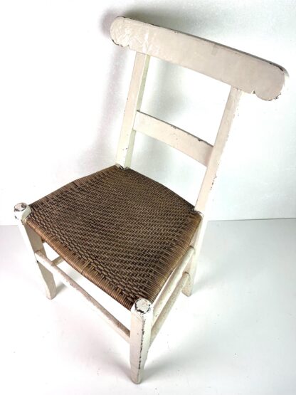 Besonderer Shabby-Stuhl mit Geflecht | vintage – Bild 2