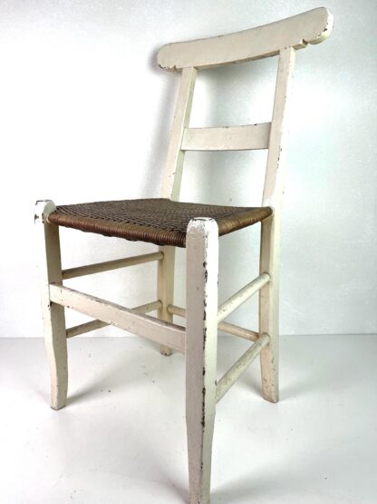 Besonderer Shabby-Stuhl mit Geflecht | vintage – Bild 3