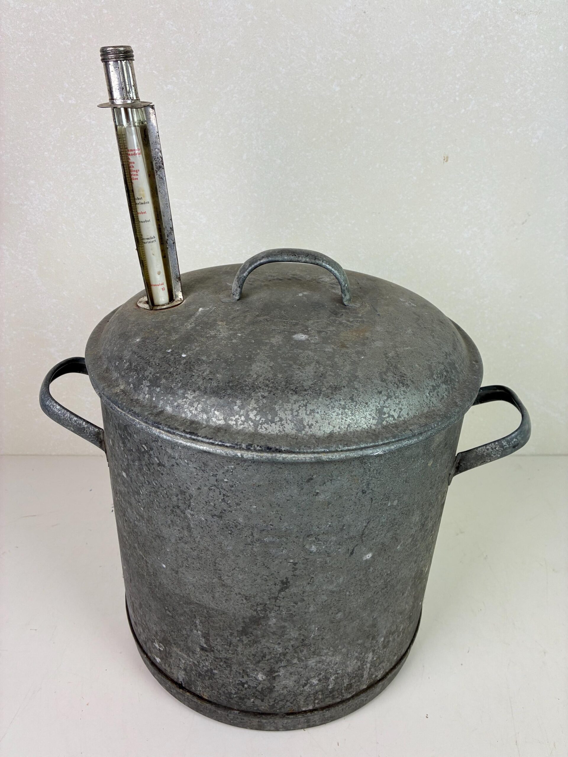 Einkochtopf "Weck" mit Thermometer | Zink | vintage