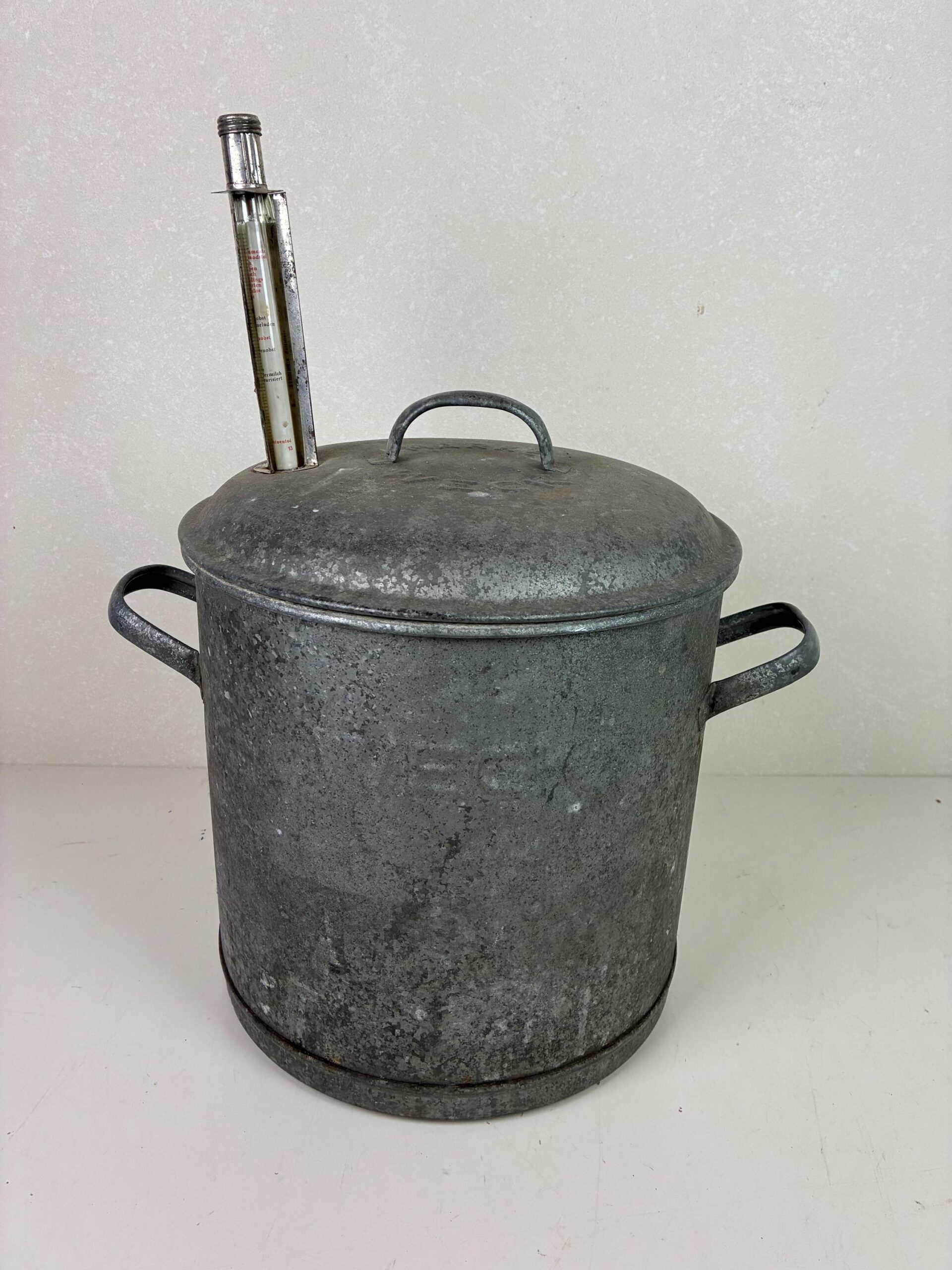 Einkochtopf "Weck" mit Thermometer | Zink | vintage – Bild 7