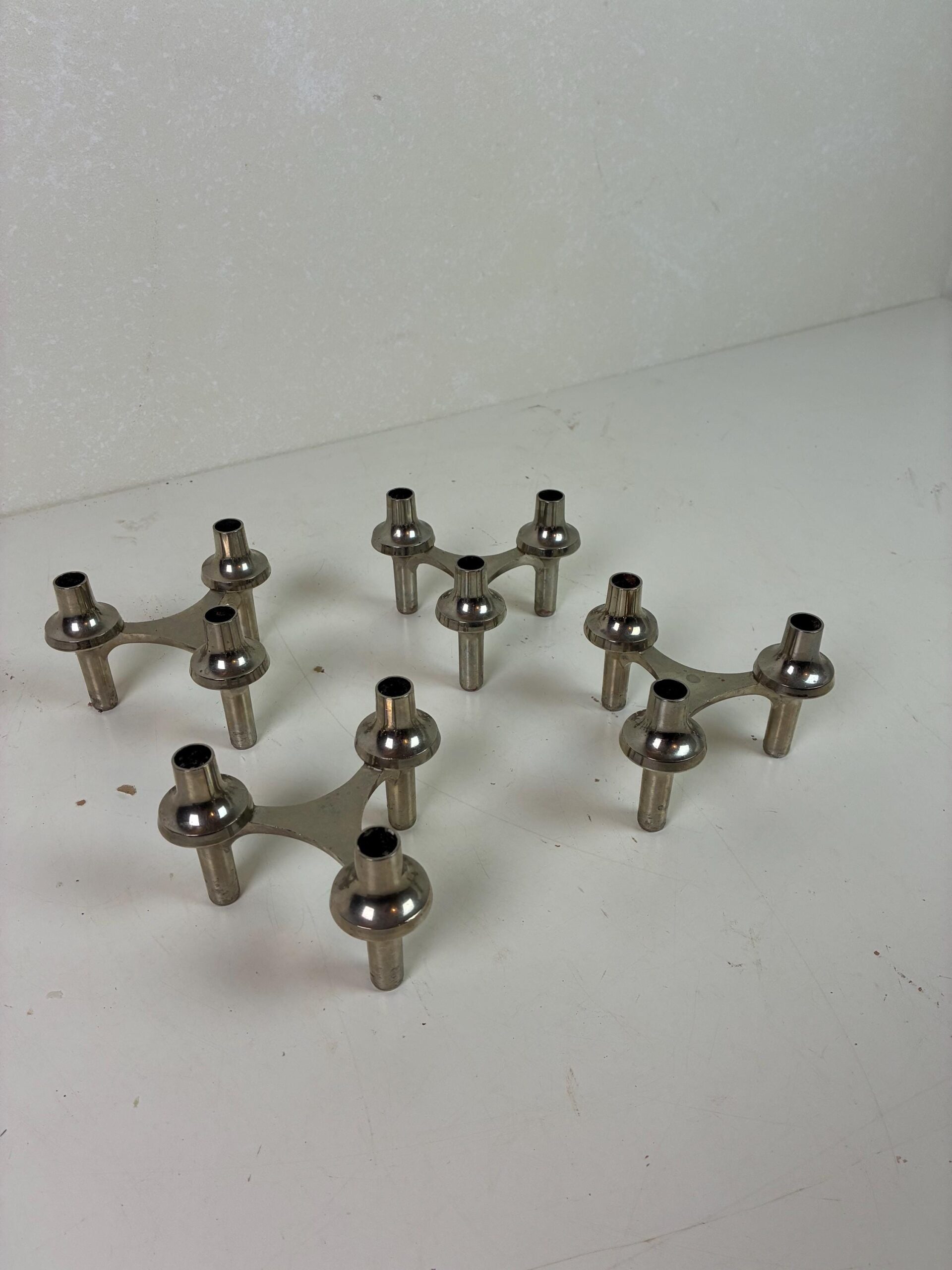 Stoff Nagel Steck-Kerzenhalter | vintage | 4er Set – Bild 6