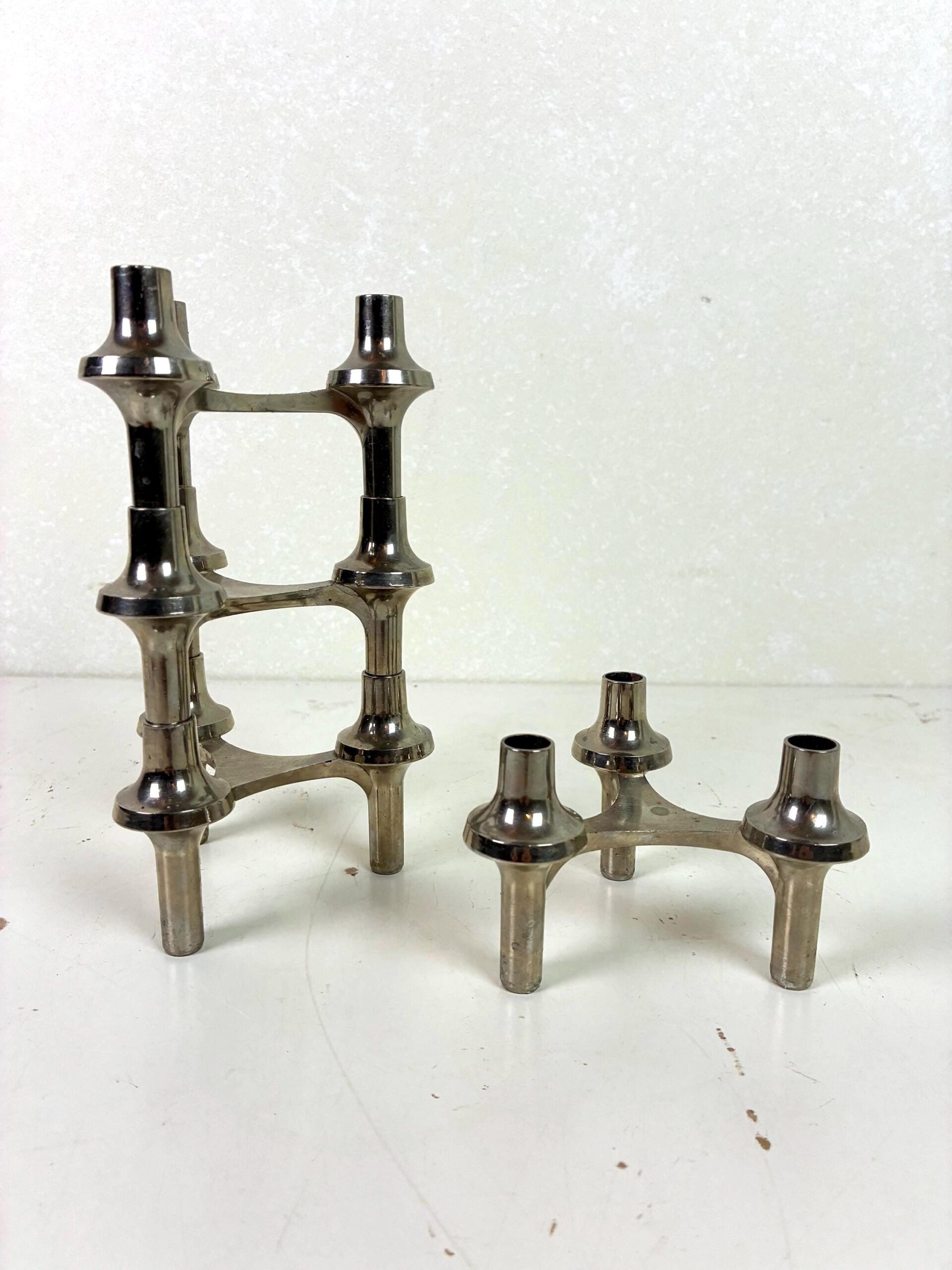 Stoff Nagel Steck-Kerzenhalter | vintage | 4er Set