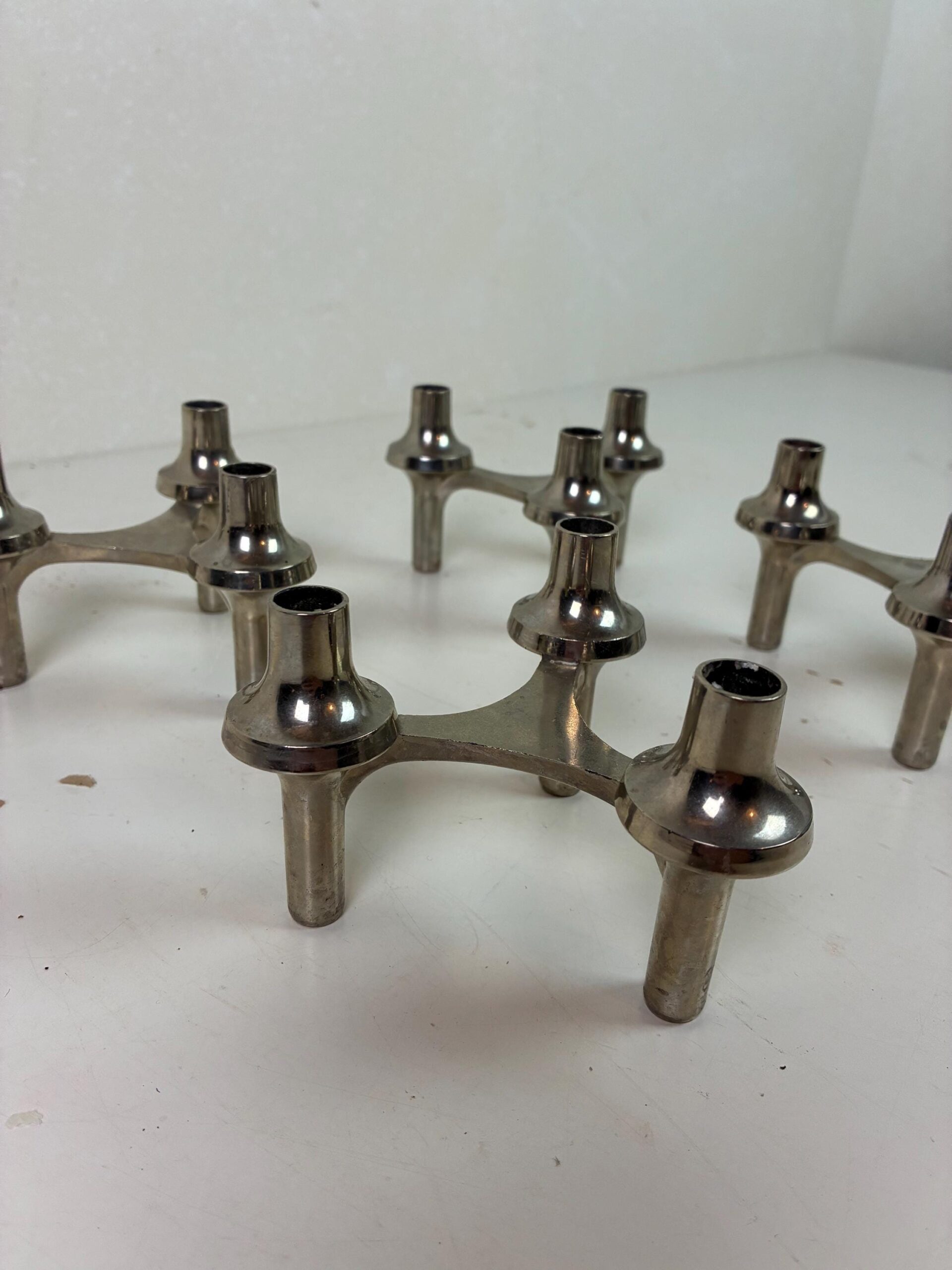 Stoff Nagel Steck-Kerzenhalter | vintage | 4er Set – Bild 2