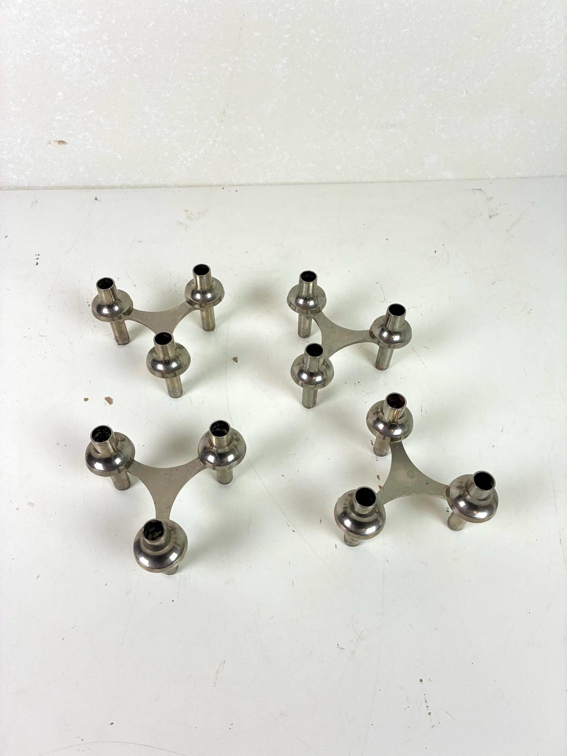 Stoff Nagel Steck-Kerzenhalter | vintage | 4er Set – Bild 9