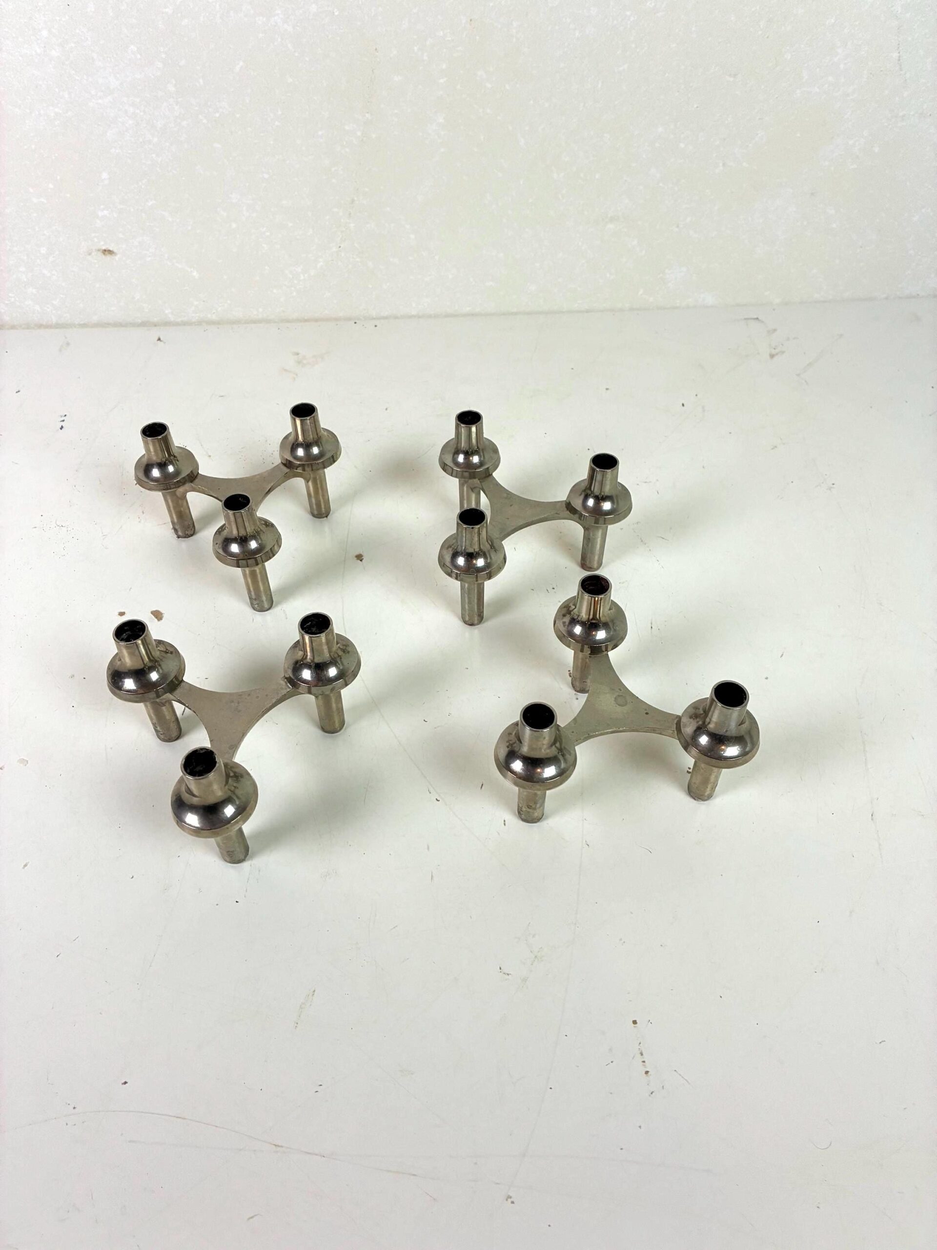 Stoff Nagel Steck-Kerzenhalter | vintage | 4er Set – Bild 12